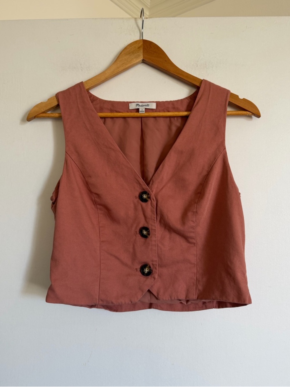 Madewell Dried Rose Katrina Crop Vest Top size 2 EUC - Picture 4 of 8